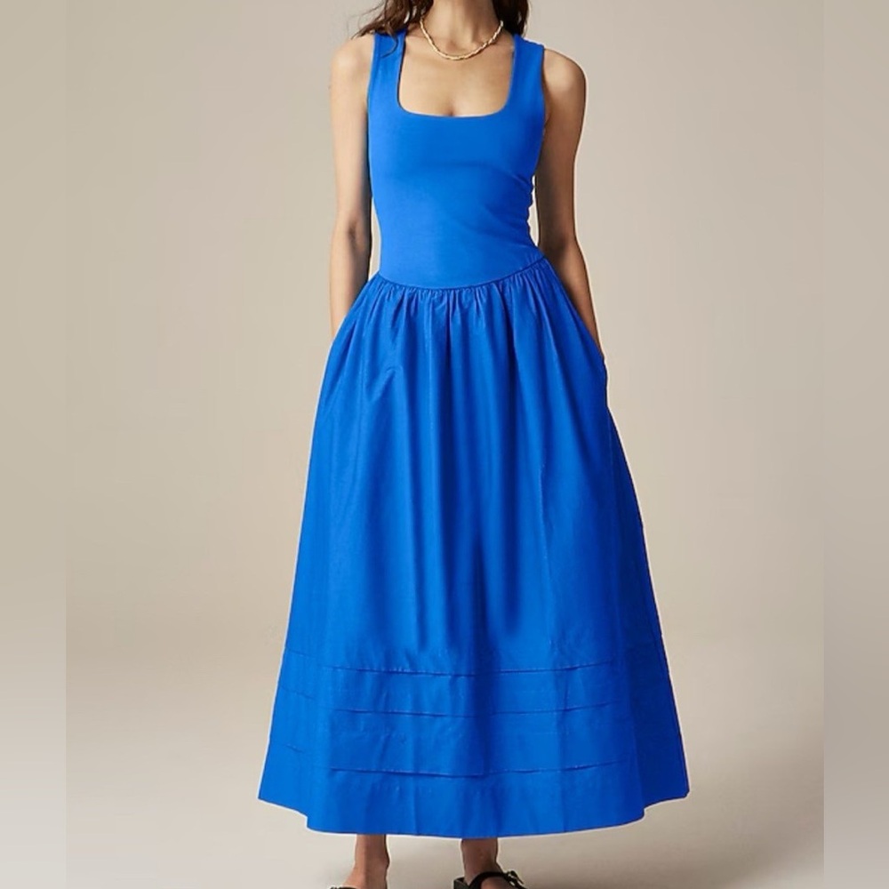 J Crew Drop Waist Mixy Dress Electric Blue Size 2x